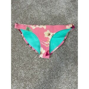 Triangl Womens Pink Tropical Floral Neoprene Bikini Bottom XL Low Rise Green